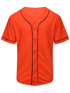 เสื้อเบสบอลแห้งเร็วเครื่องแบบทีมกีฬาแบบสั่งทำเสื้อเจอร์ซีย์ซอฟต์บอลระบายอากาศได้ดีปักกระดุม - Product Image 3