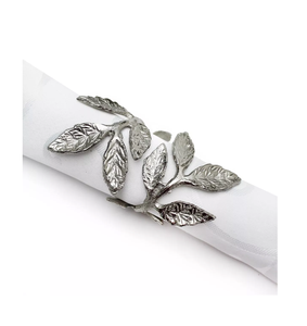 Aluminum Leaf Design Napkin Ring with <b>Table</b> Decor Napkin Holding Attractive Look at Under Your Budget - Product Image 1