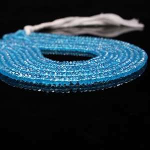 Venta caliente hermosas cuentas de Topacio Azul Natural Rondelle azul cielo 4mm-4,5mm cuentas de piedras preciosas para la fabricación de joyas y manualidades - Product Image 3