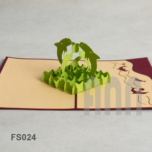 บัตรป๊อปอัปพิมพ์ลายปลาโลมามิตรภาพที่3D จากเวียดนามและเป็นของขวัญสำหรับเป็นของฝากและขอบคุณพิมพ์ลายเวียดนาม - Product Image 2