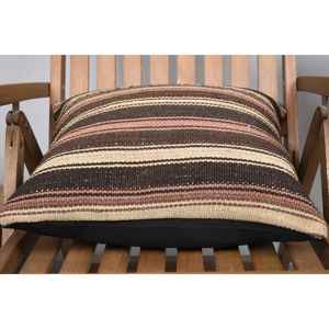 Almohada Kilim de lana marrón de 18x18 pulgadas, cojín estampado esponjoso Vintage para sofá, ropa de cama, técnica de tejido de plumas portátil de Navidad - Product Image 5