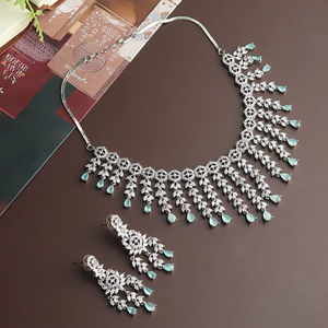 Precios de exportación Elegante conjunto de joyas chapadas en plata oxidada para mujer Ropa étnica Disponible Precios al por mayor - Product Image 1