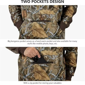 Sudadera con Capucha de Invierno de Alta Calidad, Mezcla de Algodón y Felpa, Secado Rápido, Manga Larga, Estilo Deportivo, para Camping, Aventura en el Bosque, Senderismo - Product Image 3