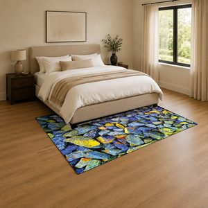 RUGS DEPOT LXDP-0827 Wholesale Charcoal Grey Vintage Patchwork Digital Printed Machine Washable Chenille Area Rug Non <b>Slip</b> - Product Image 3