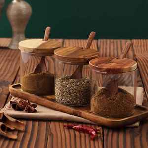 Hard Rosewood Wooden Canister Set of 3 For <b>Sugar</b> <b>Coffee</b> <b>Tea</b> home storage Kitchenware Accessories & Wood Storage Boxes Dinnerware - Product Image 3