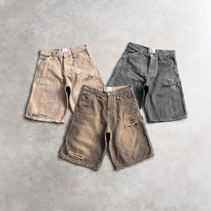 Shorts en jean décontractés pour hommes, style streetwear, personnalisés, baggy, hip-hop, déchirés, troués, streetwear, délavés à l'acide, shorts de travail pour hommes - Product Image 2