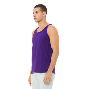 99/1 peinado ringspun algodón/poli púrpura tri-mezcla camiseta sin mangas equipo deportivo personalizado Club casual logo texto algodón jersey camiseta sin mangas - Product Image 5