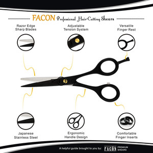 Ensemble de ciseaux de coupe de cheveux professionnels ciseaux de coiffeur ciseaux à cheveux en acier inoxydable à vendre - Product Image 4