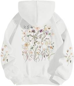 Sudadera con Capucha de Moda Casual para Mujer 2024, Manga Larga, Cuello Redondo, con Diseño Personalizado Bordado, Sudadera Extra Grande - Product Image 1