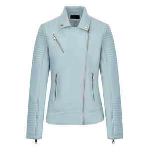 แจ็คเก็ตหนังแท้ สไตล์มอเตอร์ไซค์ ผู้ผลิต OEM รับผลิตตามสั่ง โรงงานโดยตรงจากปากีสถาน แจ็คเก็ตหนังผู้หญิงไซส์ใหญ่ ที่นูรัก - Product Image 1