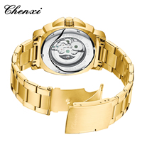 Montres mécaniques CHENXI 88542 pour hommes, cadran creux, grand cadran, montre de mode pour homme, acier inoxydable, étanche, sport, lumineuse