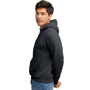 Sweat-shirts à capuche pour hommes de grande taille de qualité supérieure en coton et polyester polaire d'hiver brodés unis teints personnalisables - Product Image 3