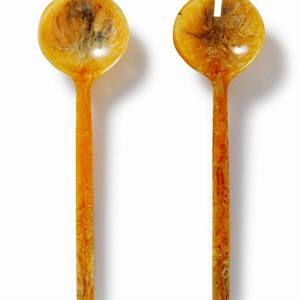 Mirha International Handicraft - Juego de Cucharas de Madera Natural de Tamaño Pequeño, Servidor de Ensaladas, 2 Espátulas, Utensilios Hechos a Mano Sostenibles, Aptos para Congelador - Product Image 4