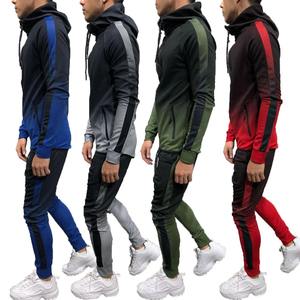 Conjunto de chándal de gimnasio ajustado para hombre, 2 uds., Sudadera con capucha de cuello alto, parte inferior de cintura alta, bolsillos con cremallera a prueba de viento, Invierno gradual - Product Image 4
