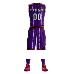 Uniformes de basket-ball réversibles par sublimation faits sur mesure en polyester pour hommes - Product Image 1
