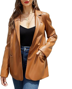 Women's Eco-Friendly Breathable <b>Quilted</b> Faux Leather Winter Jacket with Detachable Hat Zipper Closure Customizable Collar - Product Image 2