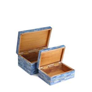 Boîte à bijoux en bois incrustée d'os de luxe sur mesure de haute qualité, boîte à bagues artisanale, rangement décoratif, fabricant en Inde - Product Image 2