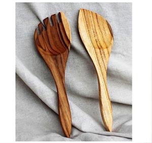 Juego de cuchara y tenedor para ensalada JUEGO DE SERVIDOR DE ENSALADA DE MADERA DE 2 HECHO A MANO ÚNICO KETCHENWAR - Product Image 1