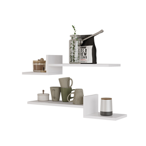 Wholesale Mykonos Contemporary Solid <b>Wood</b> Wall <b>Shelf</b> 2 Pack Stylish Modern Modular Sturdy Elegant Design Living Room Villa Free - Product Image 1