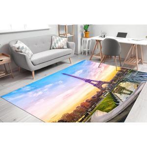 Tapis de paysage de la Tour Eiffel, tapis de Paris, tapis de ville, tapis en chenille - Product Image 1