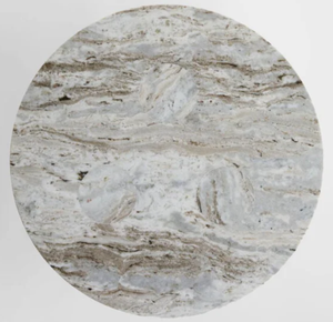 Table basse en marbre moderne minimaliste de luxe, design rond en pierre naturelle avec pieds cylindriques pour meubles de maison - Product Image 1