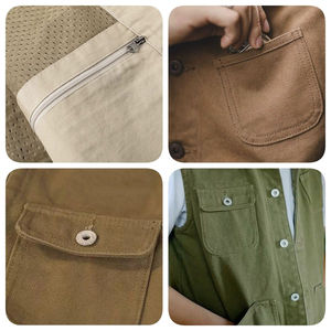 เสื้อกั๊กผ้าฝ้ายแท้กันลมสำหรับผู้ชายเสื้อโค้ทลำลองปรับแต่งโลโก้ - Product Image 2