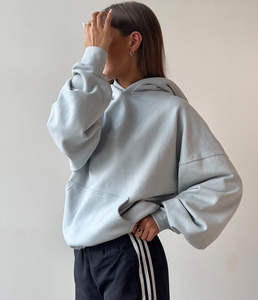 Vente en gros de meilleures ventes de sweats à capuche à impression bouffante en spandex pour femmes-Couleur unie, couleurs personnalisables de haute qualité. - Product Image 3