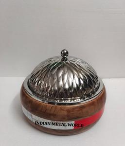 Vaisselle de serveur de nourriture de qualité créative de conception de fantaisie et marmite chaude en bois et acier inoxydable pour la vaisselle d'hôtel au prix de capot - Product Image 2