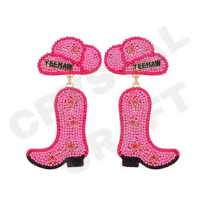 Pendientes de cuentas de loro para mujer Color patriótico naranja blanco azul para boda o día conmemorativo - Product Image 3