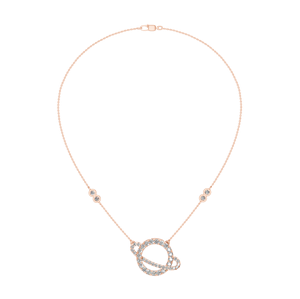 High Quality 14k <b>Rose</b> <b>Gold</b> Unique Customized Planet Shape Diamond <b>Pendant</b> <b>Necklace</b> Factory-Made India OEM ODM Low MOQ Bulk Sale - Product Image 1