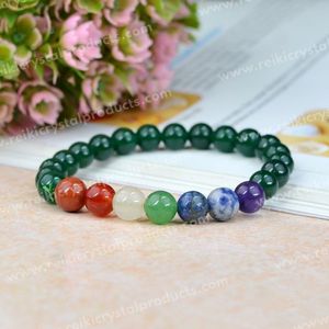 Pulsera de Piedras de Cristal Natural de 8mm con 7 Chakras para Unisex - Product Image 6