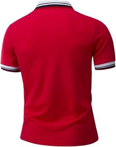 Chemise de golf unie en coton tricoté respirant pour homme, manches courtes, personnalisable avec logo, vente en gros - Product Image 3