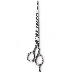 Tijeras de Aseo para mascotas con revestimiento de papel de cebra para diestros, tijeras de belleza para mascotas de 7,5 pulgadas con reposapiés ajustable - Product Image 6