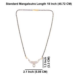 Indian Manufacturer Jewellery Beaded Chain <b>Gold</b> Plated CZ Crystal Cubic Zirconia Mangalsutra With Heart <b>Pendant</b> Jewelry for Wome - Product Image 4
