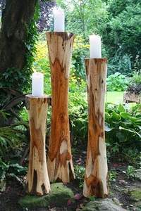 Support de bougie en bois massif fait main, écologique, pour une décoration intérieure durable, design minimaliste, utilisation longue durée pour Noël - Product Image 2