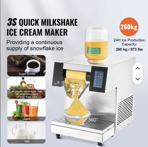 Machine à glace pilée électrique MEHTAB en acier inoxydable, capacité 573 LBS/24H, pour flocons de neige et cônes de glace - Product Image 4