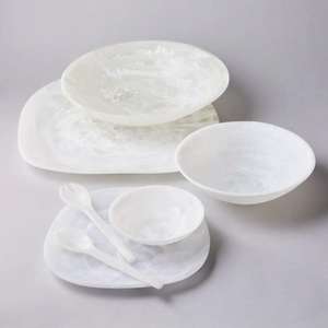 Tazón para servir de resina marrón dorado de diseño único puro, pieza única para restaurantes planos y decoración de utensilios de cocina - Product Image 3