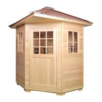 Desain Modern kustom luxury4 orang pemanas inframerah ruang sauna luar ruangan spektrum penuh cahaya merah sauna inframerah untuk dijual