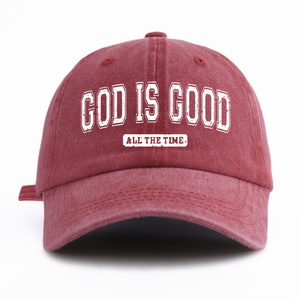Gorro de Béisbol Informal y Moderno con Estampado de Dios es Bueno, Lavado al Agua, de Terciopelo, Tamaño Ajustable para Deportes Diarios al Aire Libre - Product Image 1