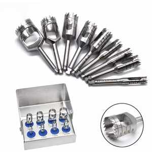 Kit de forets manuels pour implants dentaires Astrin Surgical de haute qualité, 8 pièces, en acier inoxydable, pour l'extraction osseuse - Product Image 1