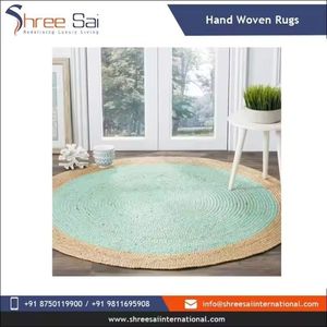 Ensemble de grands tapis modernes en jute biologique, brodé à la main, en coton tressé, avec logo pour cuisine, salle à manger, chambre d'hôtel - Product Image 2