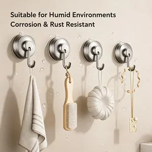 Adhesive ABS Plastic Round Wall/Ceiling Decor Hooks Heavy Duty Multifunctional No-Drill Hanging for Kitchen &amp; Bathroom - Product Image 4