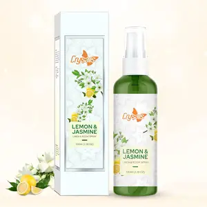 Crysalis Zitrone und Jasmin Leinen und Raum-Spray Luftfrischer | langanhaltender aromatischer Duft | Ätherische Öle -100 ml /3.38 fl oz