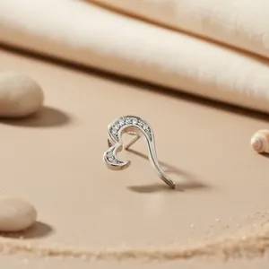 Collier avec pendentif en forme de cœur en argent 925 avec diamants pour femmes, bijoux de qualité supérieure - Product Image 2