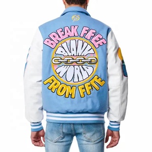 2025 Manufacturer <b>Vintage</b> Retro Applique Embroidered Patch Logo Outdoor Causal Workout Bomber baseball <b>Varsity</b> <b>Jacket</b> For Men - Product Image 3