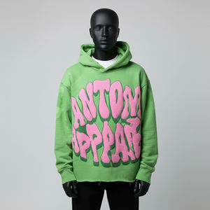 Sudadera con Capucha con Estampado de Flores para Hombre, Sudadera de Algodón de 500 g/m², Sudadera de Invierno con Estampado en Relieve, Proveedor OEM - Product Image 2