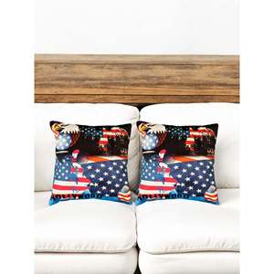 Fundas de Almohada Decorativas Cuadradas Multicolores de 16x16 con Estampado de Bandera de EE. UU. Hechas a Mano, Juego de Almohadas Decorativas 3D Multicolores para Sofá y Cama - Product Image 1