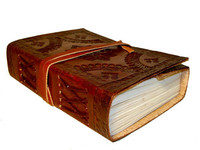 Journal en cuir écologique personnalisé avec pierres d'agate géantes 7 chakras, motif floral et de lecture, 13x10 pouces