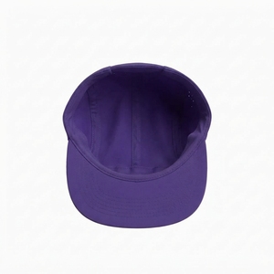 Casquette en maille 5 panneaux violette respirante et imperméable pour adultes unisexe printemps-été 56-58CM, logo personnalisé, vente en gros - Product Image 5