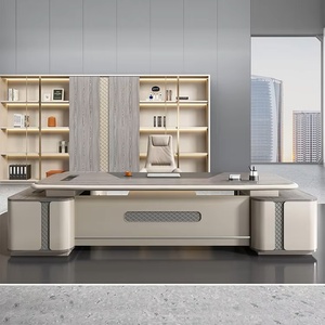 Modern Luxury Executive <b>Desk</b> Set Wooden Office Table Extendable <b>Large</b> Manager <b>Desk</b> High End Boss <b>Desk</b> - Product Image 1